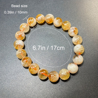 1pc Natural Crystal Bracelet Yellow Crystal Hanging Ornament Bracelet Men and Women Couple Style Gift Casual Wedding Party Accessories