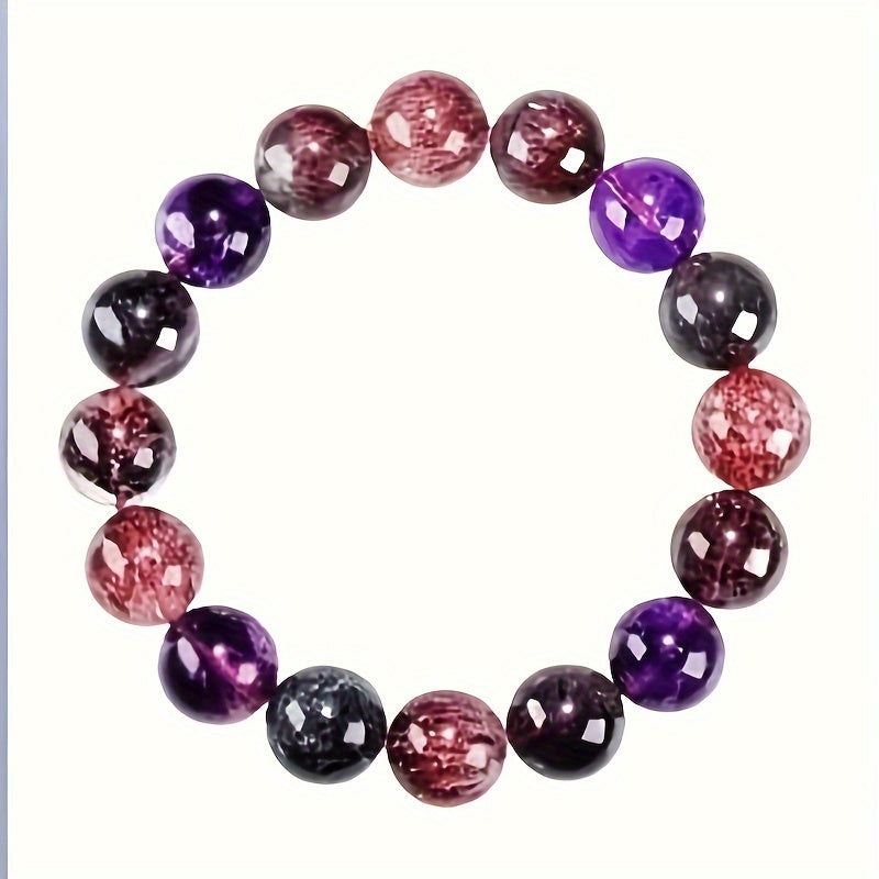 Super Beautiful Crystal Super Seven Bracelet，Purple、Red、Yellow，Super Golden Strawberry Flowers，Super Beautiful Crystal Bracelet，It Is the First Choice for Gifts。