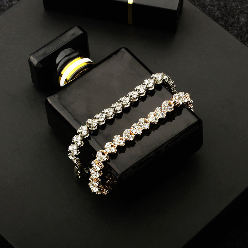 New Elegant Roman Crystal Simplicity Bracelet Full Zircon Hot Selling Bracelet Ladies' Birthday Present