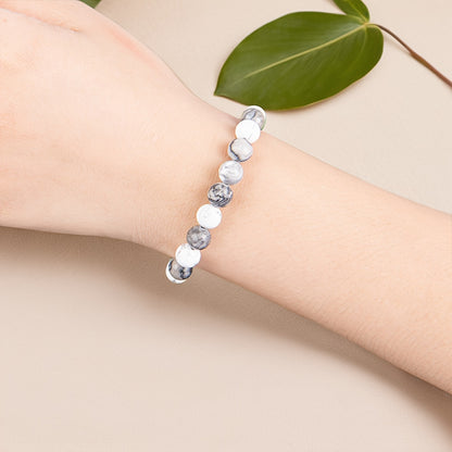 Confidence Bracelet：Adopt8Bracelet Made of MM Map Stone and White-Barked Pine，Perfect Fit11Moon's Birth Stone and Year-round Wear - Suitable for Teachers、Graduates and Friends