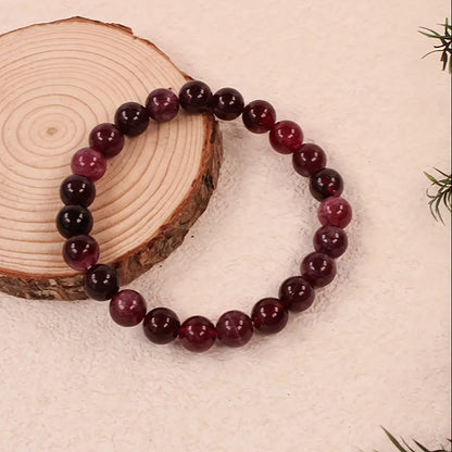 Garnet Gemstone Bracelet - 6mm Natural Stone Beads，Polishing，Symbolizing the Promotion of Positive Energy and Vitality，Suitable for Chakras Balance and Men's Spiritual Gift，Perfect for Party、Festivals and Christmas