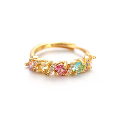 Fashion Retro Rainbow Ring，Multifunctional Suitable for Daily Wear and Gift Giving，Perfect Birthday/New Year/Anniversary Gift - Exquisite Jewelry，Perfect Gift for Relatives、Friends and Family