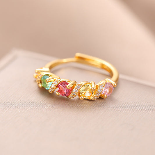 Fashion Retro Rainbow Ring，Multifunctional Suitable for Daily Wear and Gift Giving，Perfect Birthday/New Year/Anniversary Gift - Exquisite Jewelry，Perfect Gift for Relatives、Friends and Family