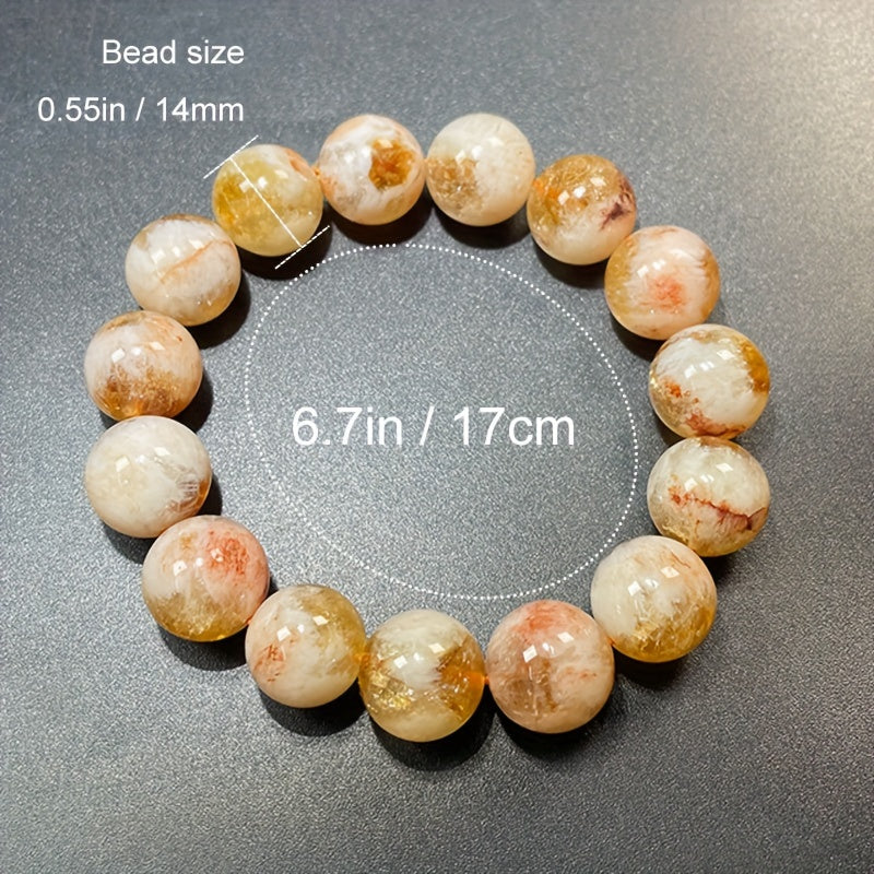 1pc Natural Crystal Bracelet Yellow Crystal Hanging Ornament Bracelet Men and Women Couple Style Gift Casual Wedding Party Accessories