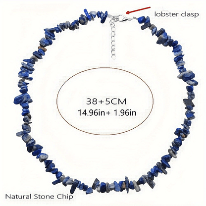 12套彩色天然寶石項鍊套裝 - 精美紫水晶、虎眼石等寶石，用於脈輪平衡，時尚女性波西米亞風格珠寶，獨特的能量特性