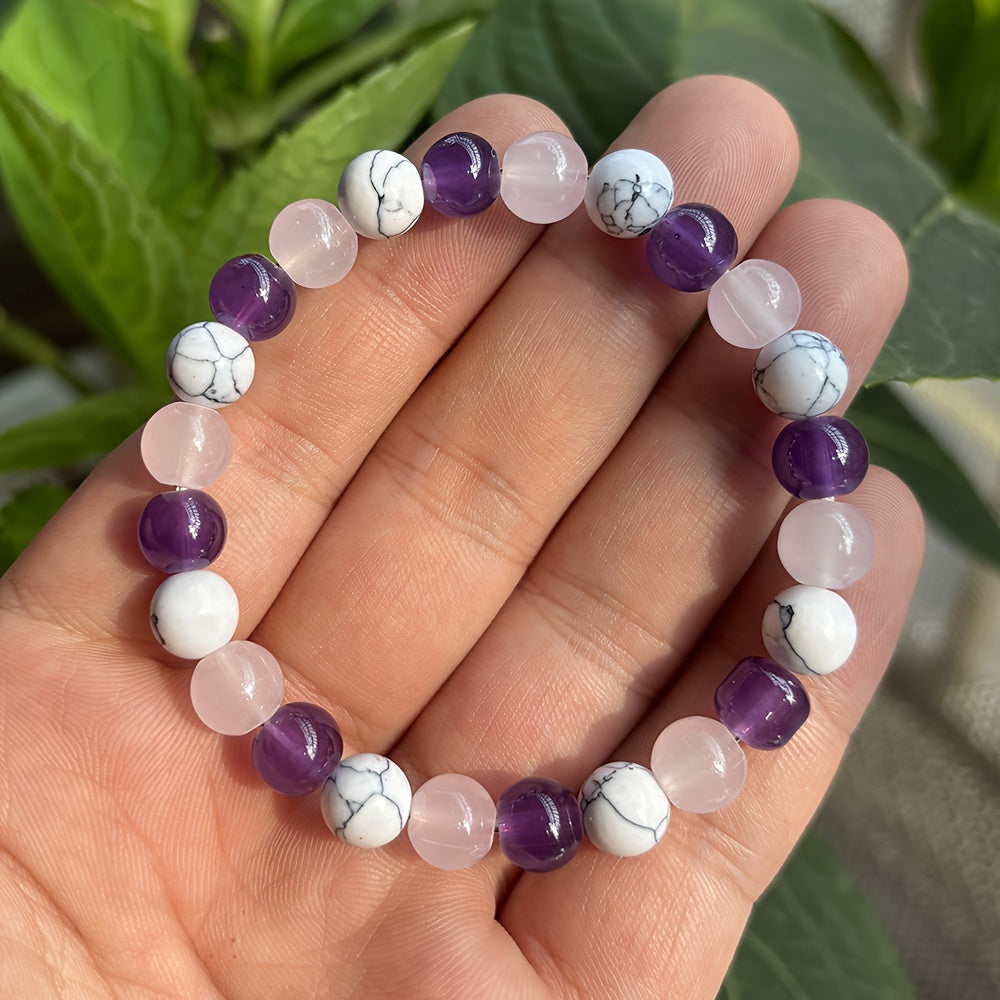 Stone Bead Bracelet，for Emotional and Spiritual Balance - Perfect Anniversary Gift，Suitable for Men and Women，Promote Calm