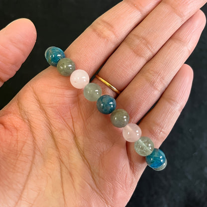 Elegant Bohemian Style Multi-Gem Energy Women's Bracelet - Labradorite、Blue Apatite, Etc.，Ideal Everyday Accessories and Intimate Gifts