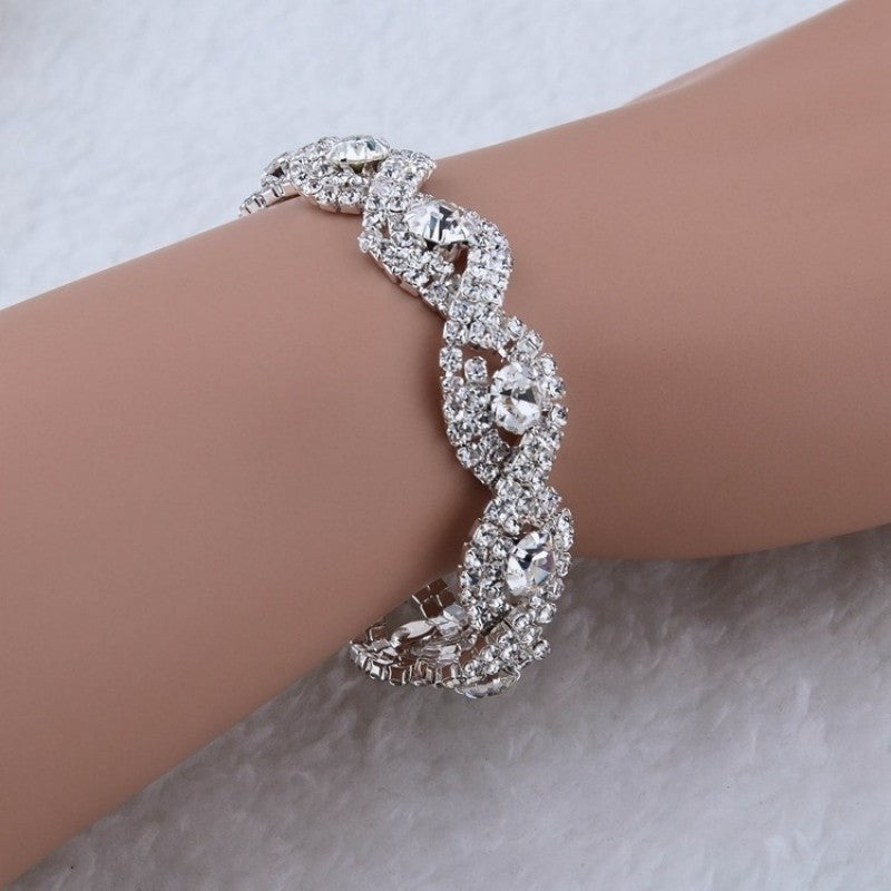 Crystal Diamond Bracelet for Women Shiny Chain Bangle Tennis Bracelet Christmas New Year Gift