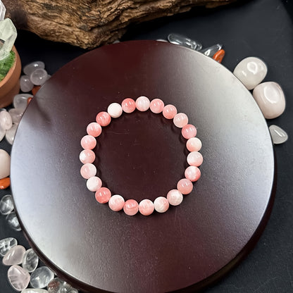 1Elegant and Lovely Zipper Bead Bracelet，Rose Stone，Perfect Gift for Girlfriend，Suitable for Daily Wear and Parties，Valentine's Day All-Season Accessories