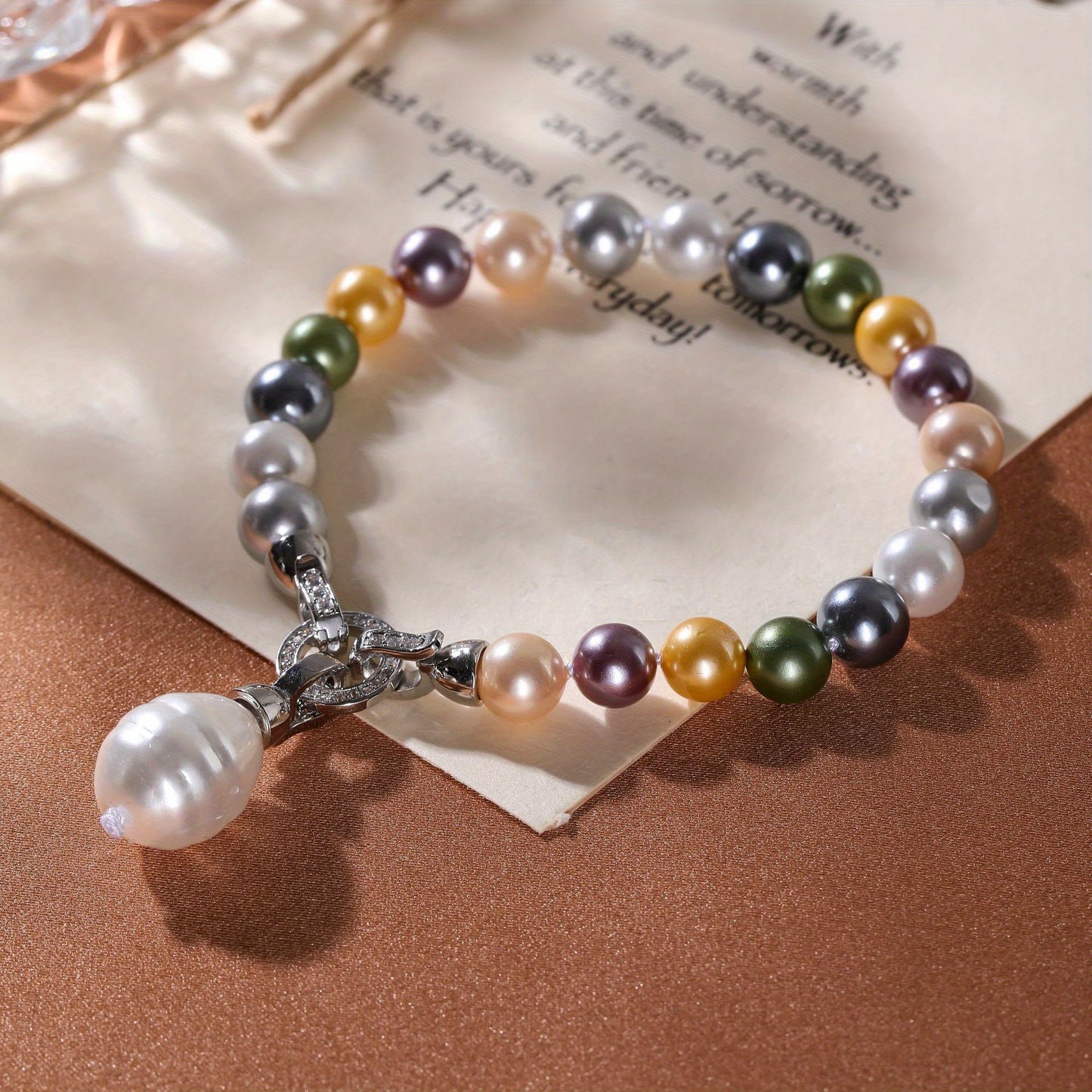 Multicolor Freshwater Pearl Bracelet，Chic Sweater Chain，Multi-Functional Single-Ring Beaded Necklace/Women's Bracelet，Elegant and Simple，Charm Jewelry Accessories