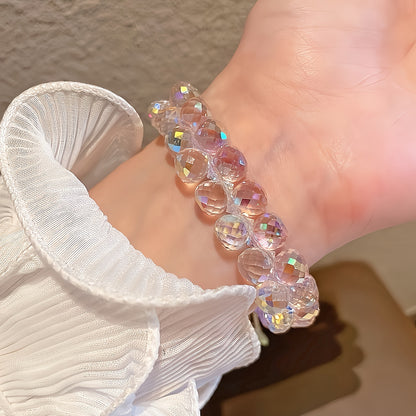 Mysterious Double-Layer Transparent Crystal Beads Bracelet，Double Transparent Color Crystal Beads Bracelet，Bohemian Bracelet，Women's Gift