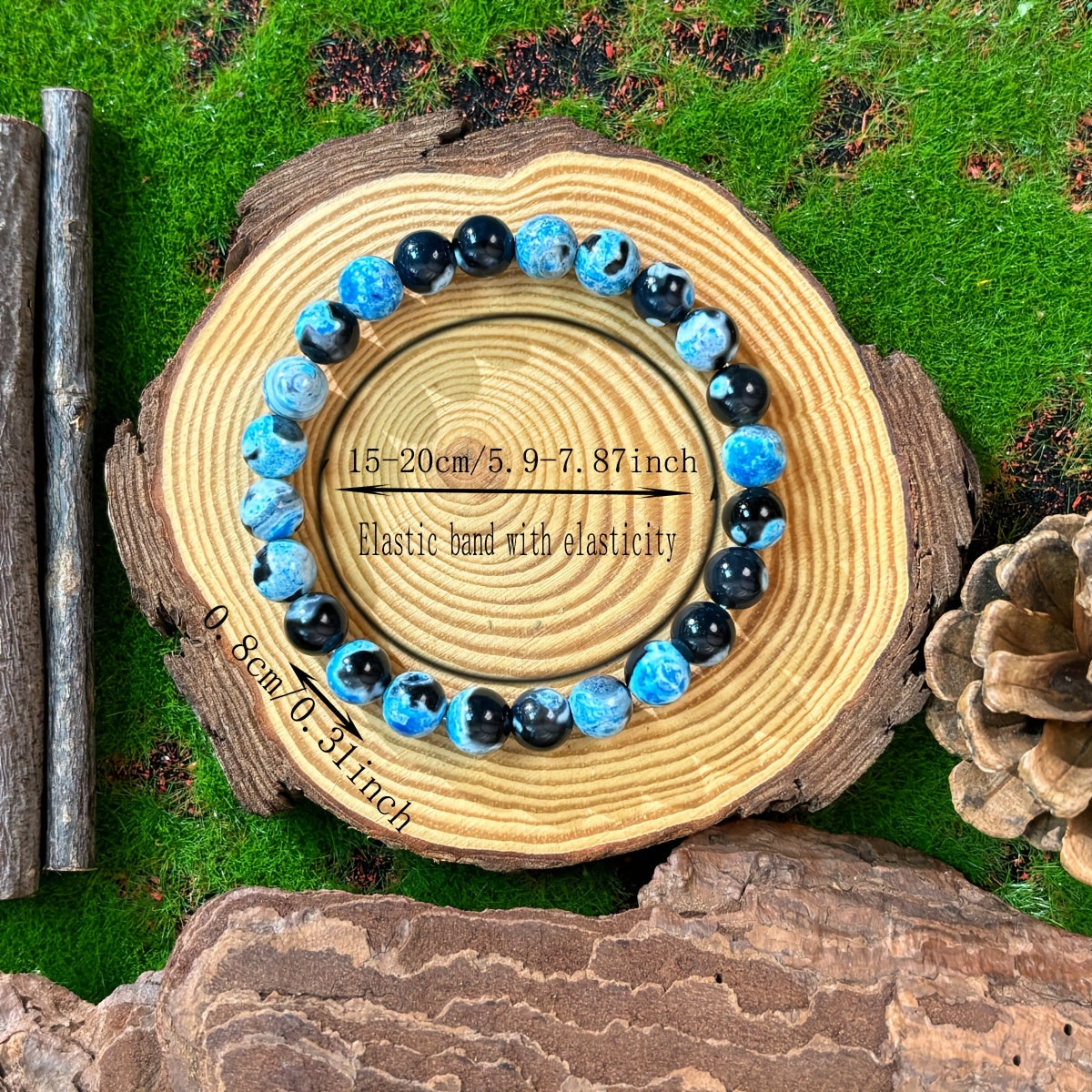 Elegant8mm Blue Fire Agate Bracelet - Natural Stone，Bring Relaxation and Clarity，Perfect Gift for Women