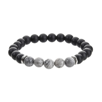 Fashion Trend Sports Style New Imitation Lava Block Imitation Volcanic Rock Map Braided Bracelets Men's Imitation Obsidian Adjustable Bracelet Bracelet Accessories