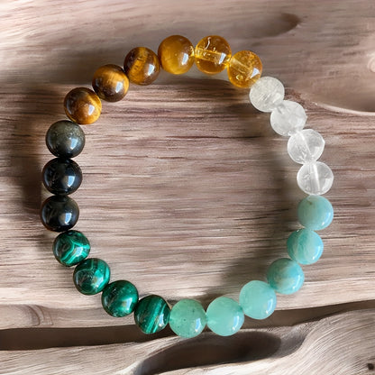 Lucky Charm Bracelet - Wealth and Fortune - Green Adventure Stone、Malachite、Citrine、Tigereye、Pyrrhotite - Perfect for Anniversary、Birthday、Summer Parties and Themed Events