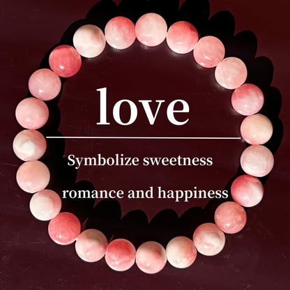 1Elegant and Lovely Zipper Bead Bracelet，Rose Stone，Perfect Gift for Girlfriend，Suitable for Daily Wear and Parties，Valentine's Day All-Season Accessories