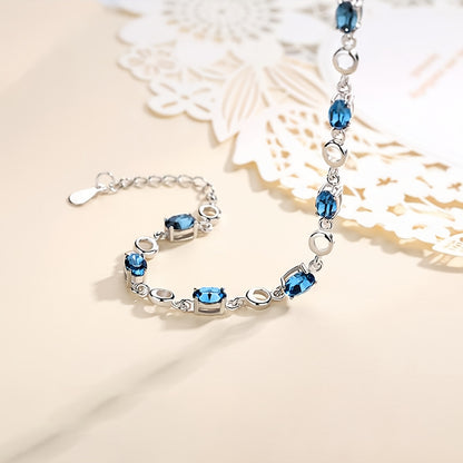 Elegant Bohemian Bracelet，Aquamarine Crystal Coating，Suitable for Daily Wear and Gifts，Perfect Christmas Gift，Four Seasons Universal Accessories