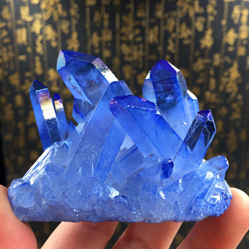 Special Offer Natural Small Blue Crystal Cluster Rough Stone Ornaments Degaussing Purification Specimen Collection