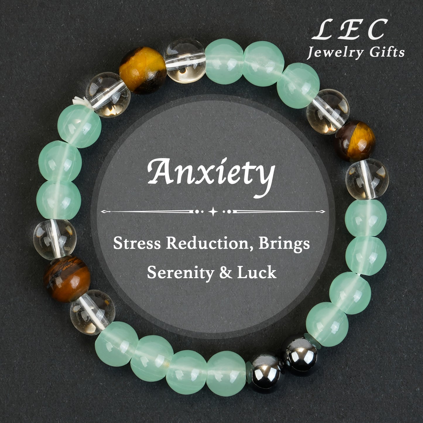 Handmade8mm aventurine Quartz Iron Ore Tigereye Crystal Bead Bracelet，Seven-Pulse Water Balance，Stress Relief in Family Medicine，Tranquility and Luck，Perfect Gift for Lovers