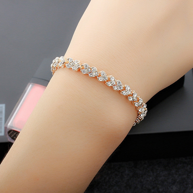 New Elegant Roman Crystal Simplicity Bracelet Full Zircon Hot Selling Bracelet Ladies' Birthday Present