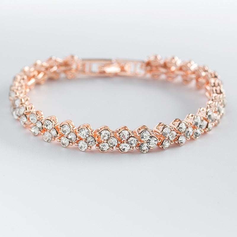 New Elegant Roman Crystal Simplicity Bracelet Full Zircon Hot Selling Bracelet Ladies' Birthday Present