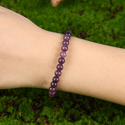 1 Handmade Garnet Bracelet - 6 mm January Birthday Stone，Symbolizing Longevity and Natural Insight，Enhanced Energy and Peace Bead Bracelet，Perfect Gift for Positive Energy and Chakras Balance