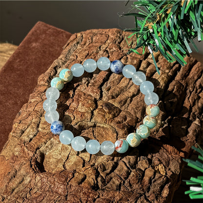 Amazon Stone and Lapis Lazuli Handmade Bead Bracelet - Good Luck and Fortune Crystal Jewelry Gift，Relieve Stress，Jewelry Gifts to Enhance the Confidence and Self-Esteem of Men and Women - Solid Form of Similar Drugs