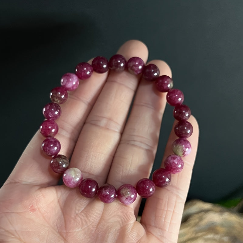 Natural Stone Wish Bracelet - 8mm round Beads，Bring Good Luck and Wealth，Stretchable Wish Stone，IDEAL GIFT