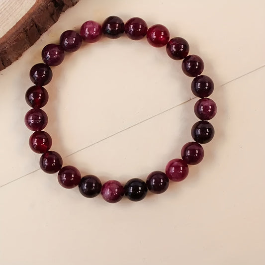 Handmade Women's Garnet Energy Bracelet - Elegant Natural Stone，Promote Mental Balance and Adjustment，Perfect for Parties and Festivals，Four Seasons Multifunctional Accessories