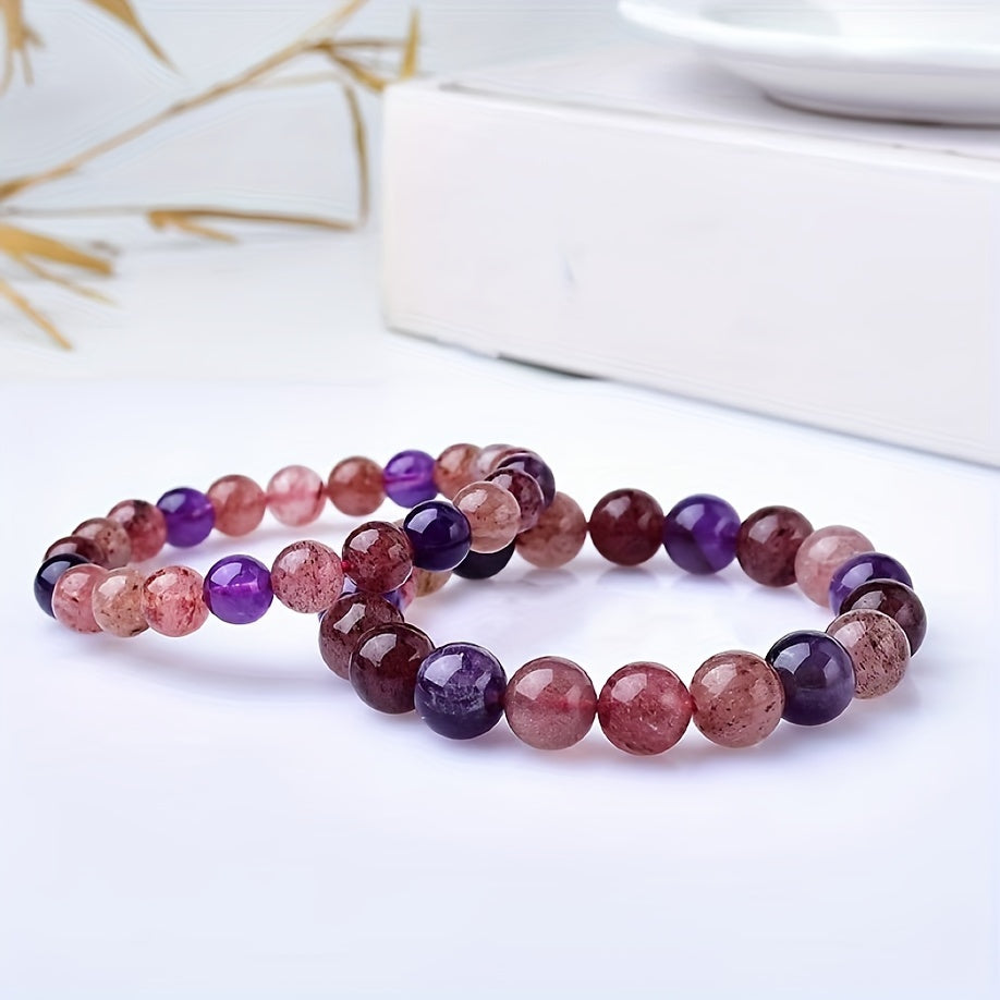 Natural Super Seven Creme Cassis G. B Super Seven Multi-Purpose Crystal Bracelet Unisex Gift Jewelry Party Gift