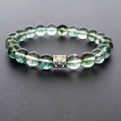 Green Phantom Quartz Stone Bracelet，Imitation Jade Beads，Crystal String Beads Jewelry Making Tools，University Theme，8mm Artificial Crystal，No Coating - Student gift