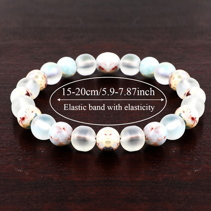 [Most Popular] Aura Crystal and Marine Sediment Beaded Bracelet - Allotherapy Crystal Jewelry，Bring Prosperity and Clarity，No Battery Required，Women's Jewelry Gift