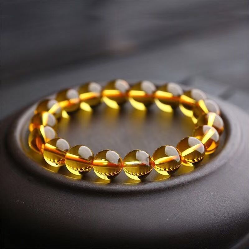 Elegant Citrine Bead Bracelet - Men's and Women's Fashion Accessories