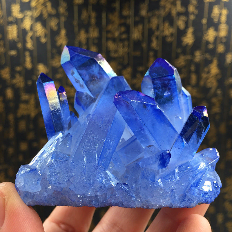 Special Offer Natural Small Blue Crystal Cluster Rough Stone Ornaments Degaussing Purification Specimen Collection