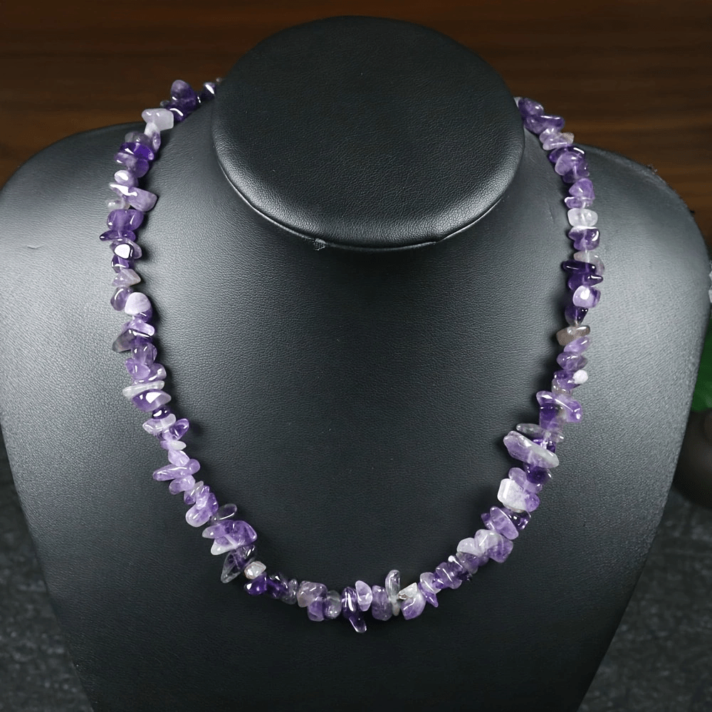 12Set of Colorful Natural Gemstone Necklace Suit - Exquisite Amethyst、Tigereye and Other Stone，For Chakras Balance，Fashion Women Bohemian Style Jewelry，Unique Energy Characteristics