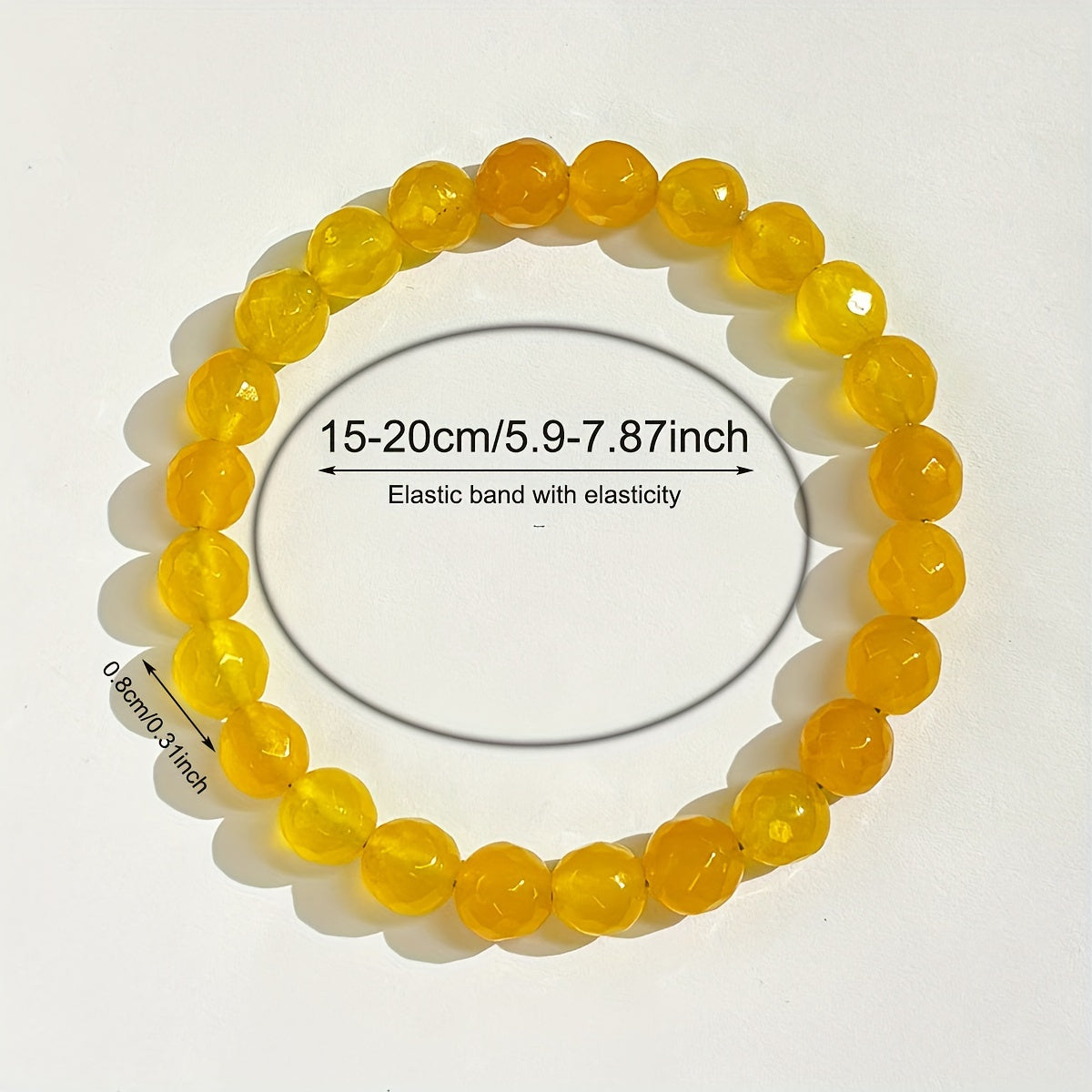 1pc/Attracting Wealth“Sunstone”8mm Lemon Handmade Natural Stone Beaded Bracelet for Men and Women Promoting Affluence and Success Jewelry Christmas Gift