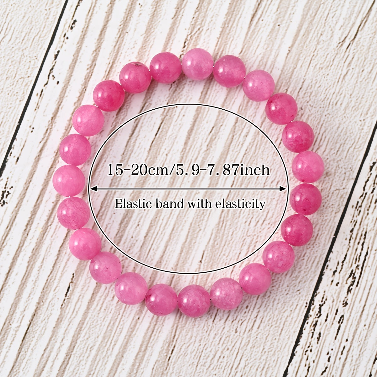 Adjustable Pink Natural Stone Beads Bracelet - 8 mm，“Auspicious stone”，Good Luck，Elegant Gift Creative，Stone Jewelry