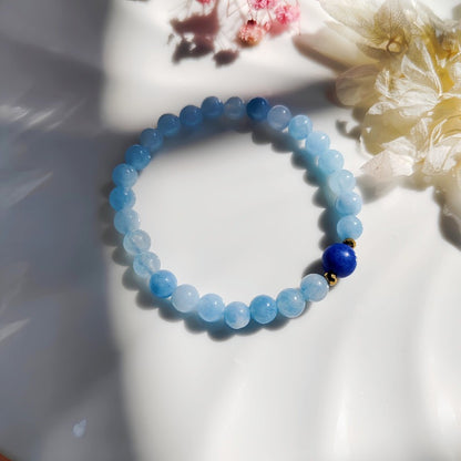 Elegant Natural Aquamarine Bracelet，Perfect Gift for Family and Friends