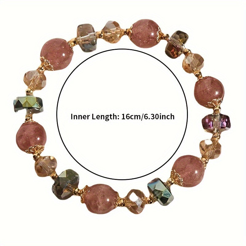 Bohemian Crystal-like Beads Bracelet - Elastic Non-Coated Gem Men's Ornament