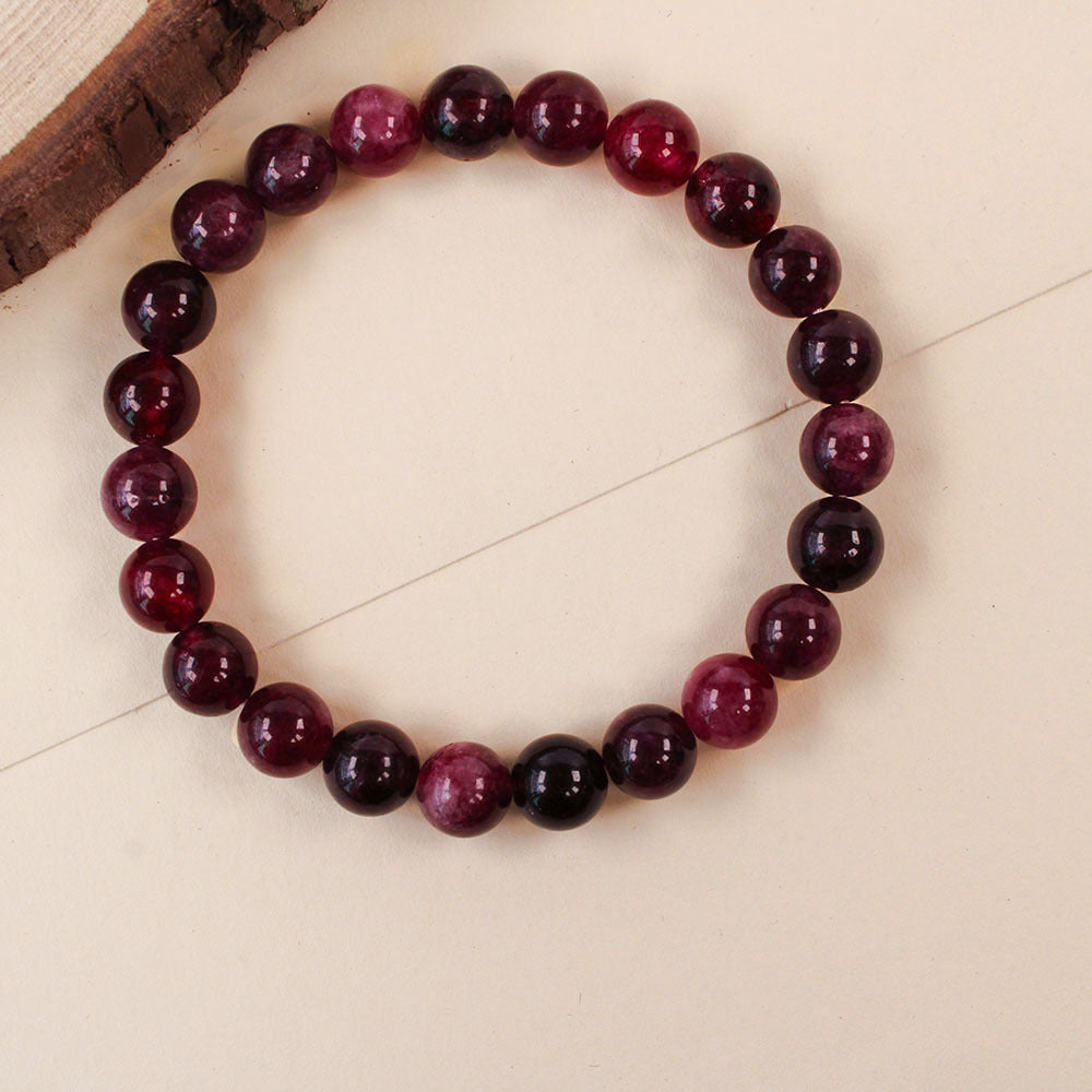 1One Natural Garnet Energy Bracelet，Twisted Beads Spiritual Gift，Root Wheel Balance，Handmade Healing Stone Jewelry，Positive Energy，Symbol of Commitment，Suitable for Earth Day and St. Patrick's Day Celebrations