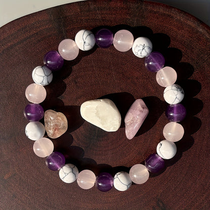 Stone Bead Bracelet，for Emotional and Spiritual Balance - Perfect Anniversary Gift，Suitable for Men and Women，Promote Calm