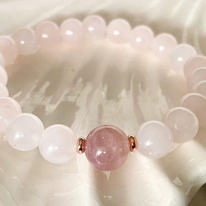 Women's Elegant Rose Stone British Bracelet - Bohemian Style，Natural Crystal，Suitable for Daily Wear and Valentine's Day Gifts