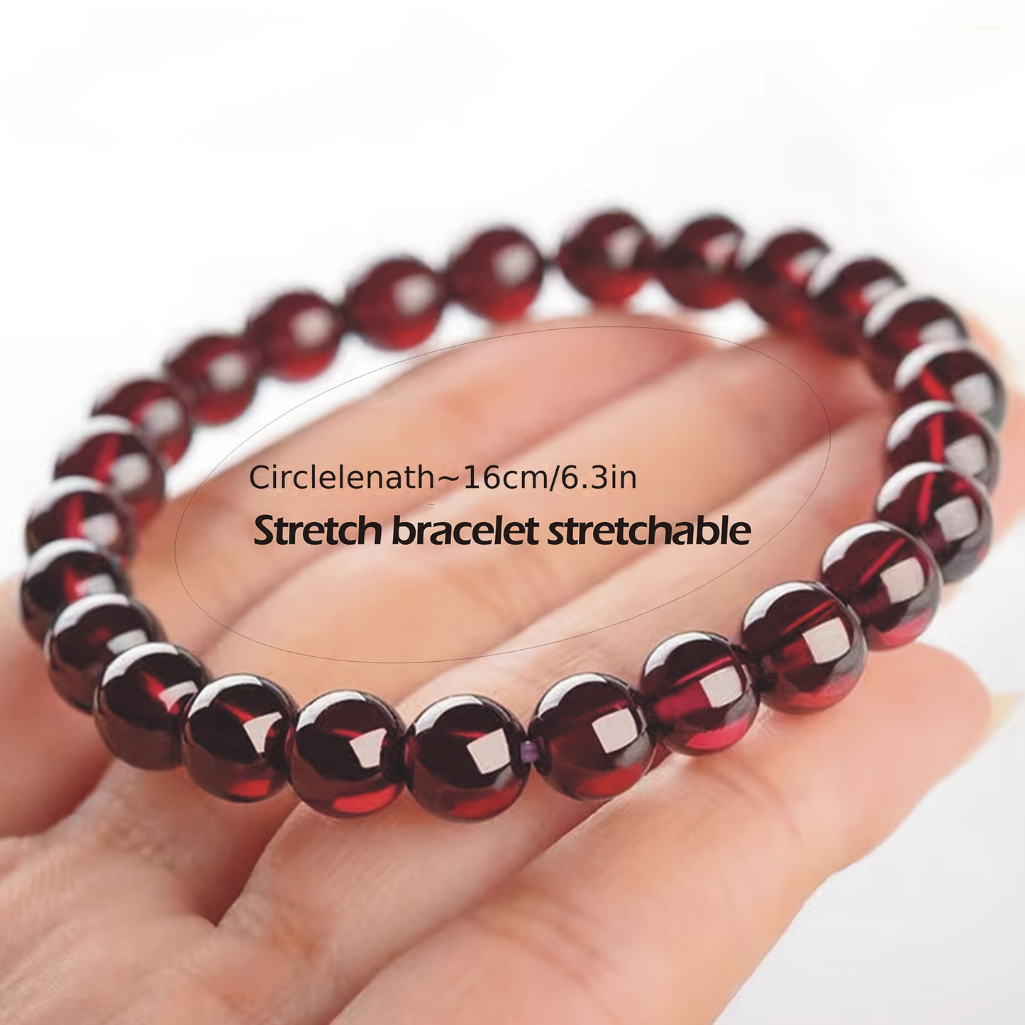 Bohemian Style Natural Garnet Beaded Bracelet - Retro Chinese Style，Suitable for All Seasons，Perfect Match for Daily Wear and Party，Ideal Gift for Valentine's Day Or Mother's Day，Christmas Essentials