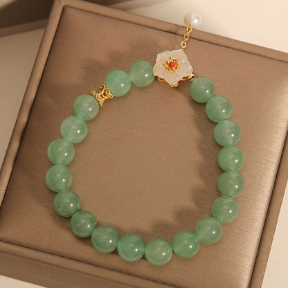 Elegant and Sexy Natural Stone Bracelet，with Flower Pendant and Stylish Natural Stone Bracelet，Suitable as a Perfect Gift for Family and Friends，Suitable for Daily Wear。