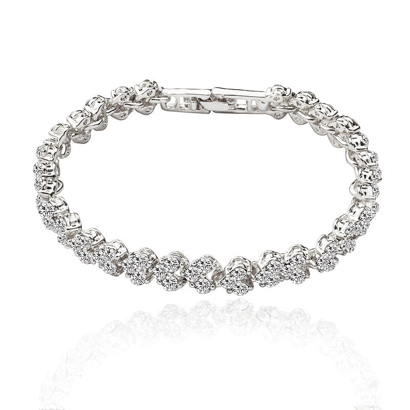 New Elegant Roman Crystal Simplicity Bracelet Full Zircon Hot Selling Bracelet Ladies' Birthday Present