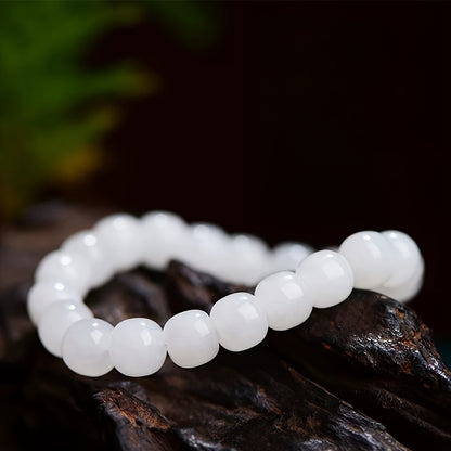 A White Crystal Bracelet，Suitable for Spring Festival，Symbolic Balance and Harmony，Wish Come True，Health and Vitality，Wisdom and Clear Thinking，Love and Happiness，Suitable for the Weak、Night Owl、Office Worker、Student、Intellectuals and the Elderly。