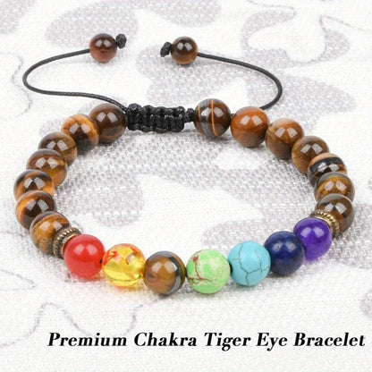 Lucky Charm Gemstone Bracelet - Tigereye、Amethyst、Turquoise and Citrine Beads，Lava Stone Ornament - Suitable for Anniversary、Birthday、Summer Vacation and Theme Party