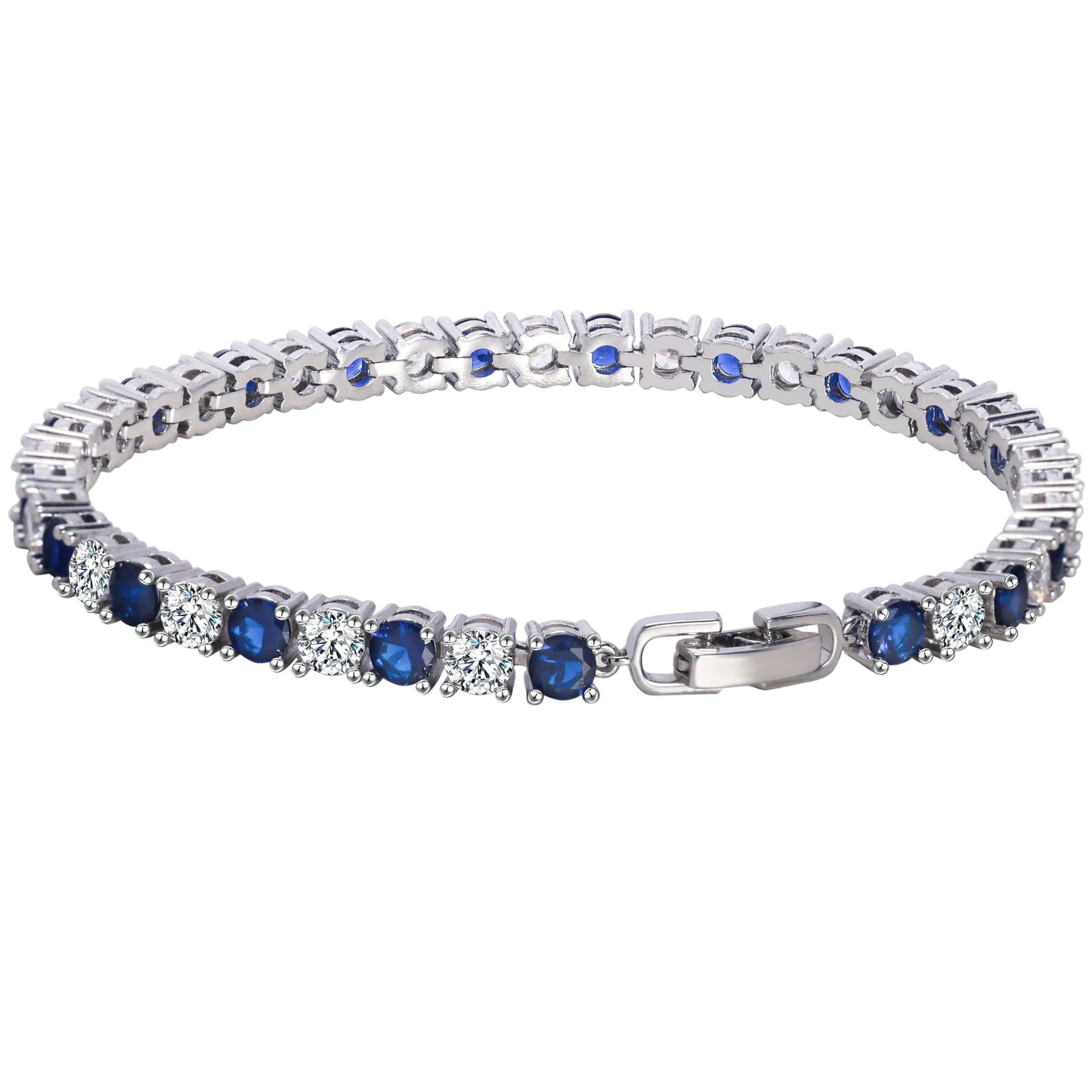 925Silver Blue Super Flash Synthetic Zirconia Bracelet，Fashion，Elegant，Everything，Wedding，Carnival，Thanksgiving Day，Christmas，Birthday Gift for Family, Friends, Brothers, Exquisite Gift Box