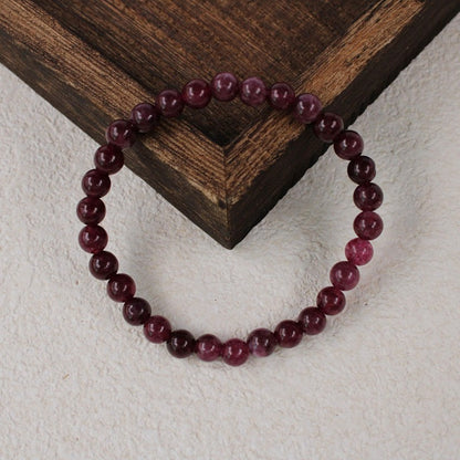 Handmade6mm Garnet Bracelet - January Birthday Stone，Ideal Health Gift for Relatives