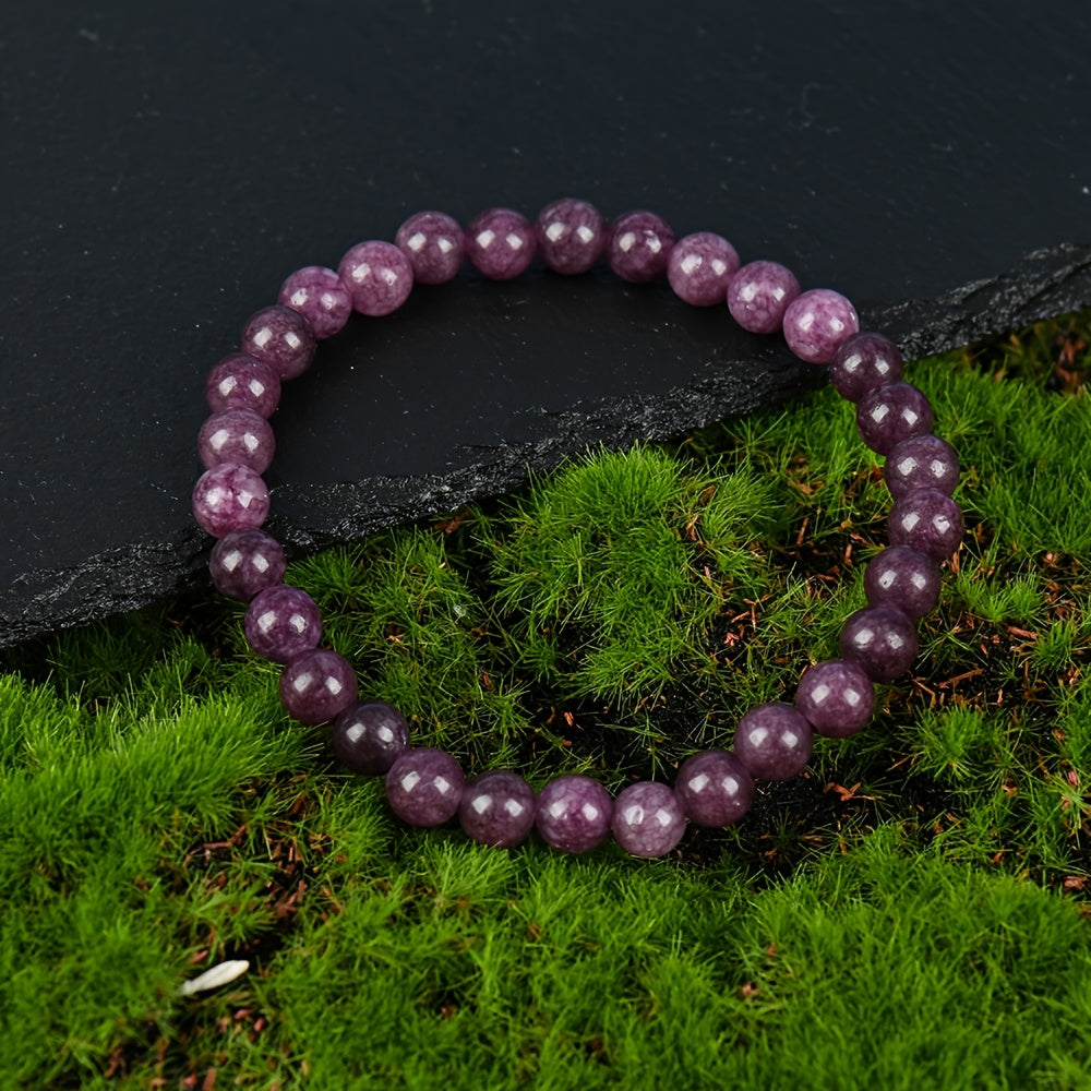 1 Handmade Garnet Bracelet - 6 mm January Birthday Stone，Symbolizing Longevity and Natural Insight，Enhanced Energy and Peace Bead Bracelet，Perfect Gift for Positive Energy and Chakras Balance