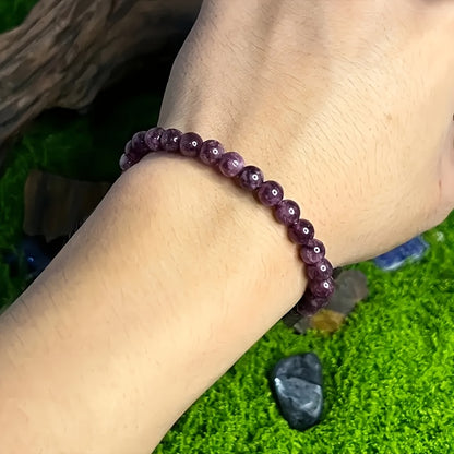 1Adjustable Redstone Treatment Bracelet，6mm Natural Stone Beads，1Moon Birth Stone，Positive Energy，Promise Symbol，Update，Root Center Balance，Handmade Spirit Gift Jewelry